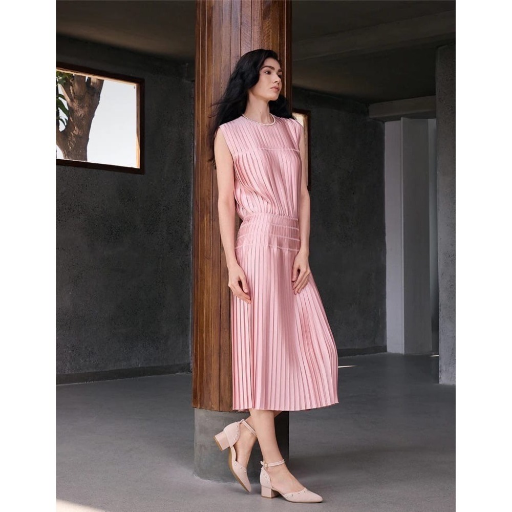 VIVAIA Galilea Ballet Blush Pearl Knit Pointed Toe Block Heel Pumps EU 41 US 9.5 - Picture 14 of 16